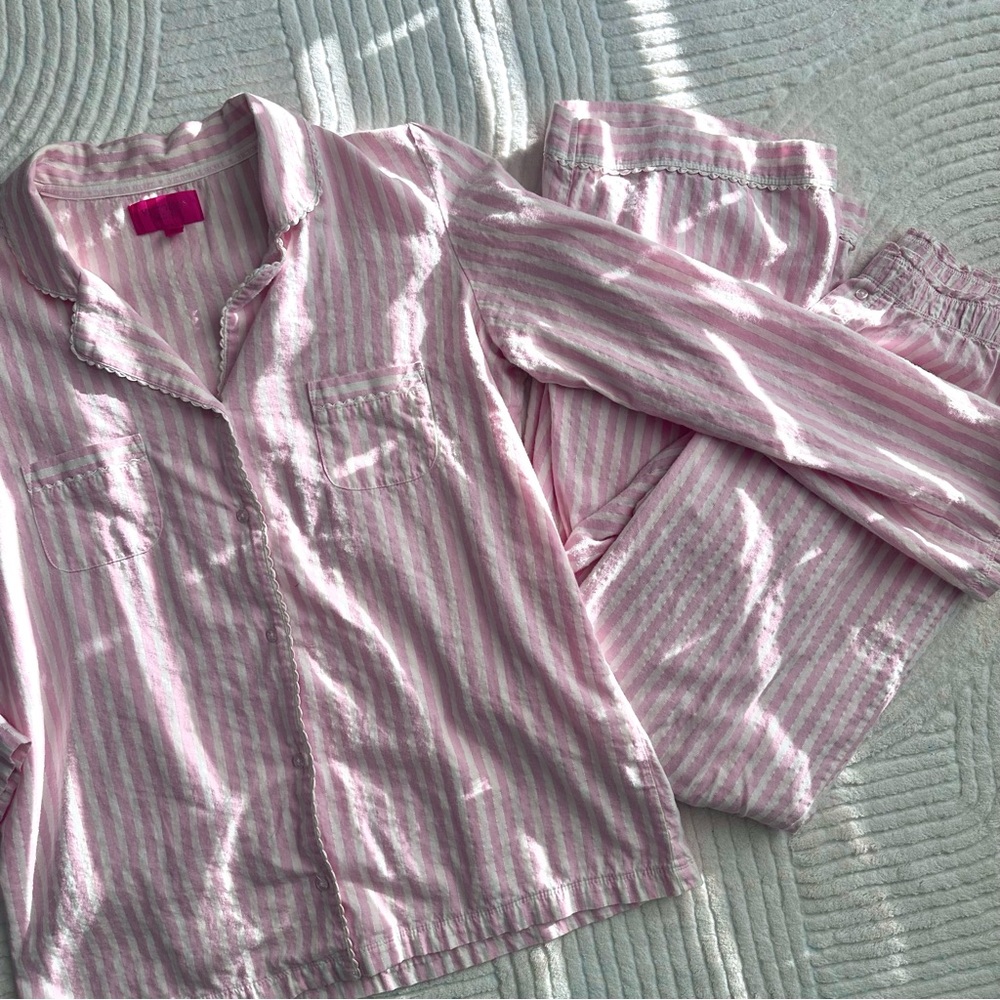 Vintage Victoria's Secret Cotton Striped Pajama Set - Picture 10 of 11